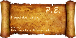 Peschke Erik névjegykártya